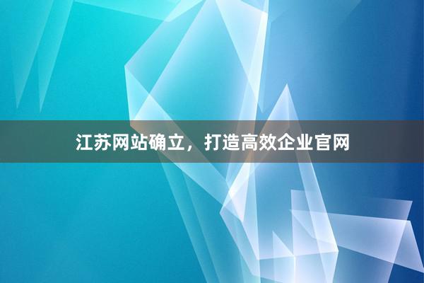 江苏网站确立，打造高效企业官网